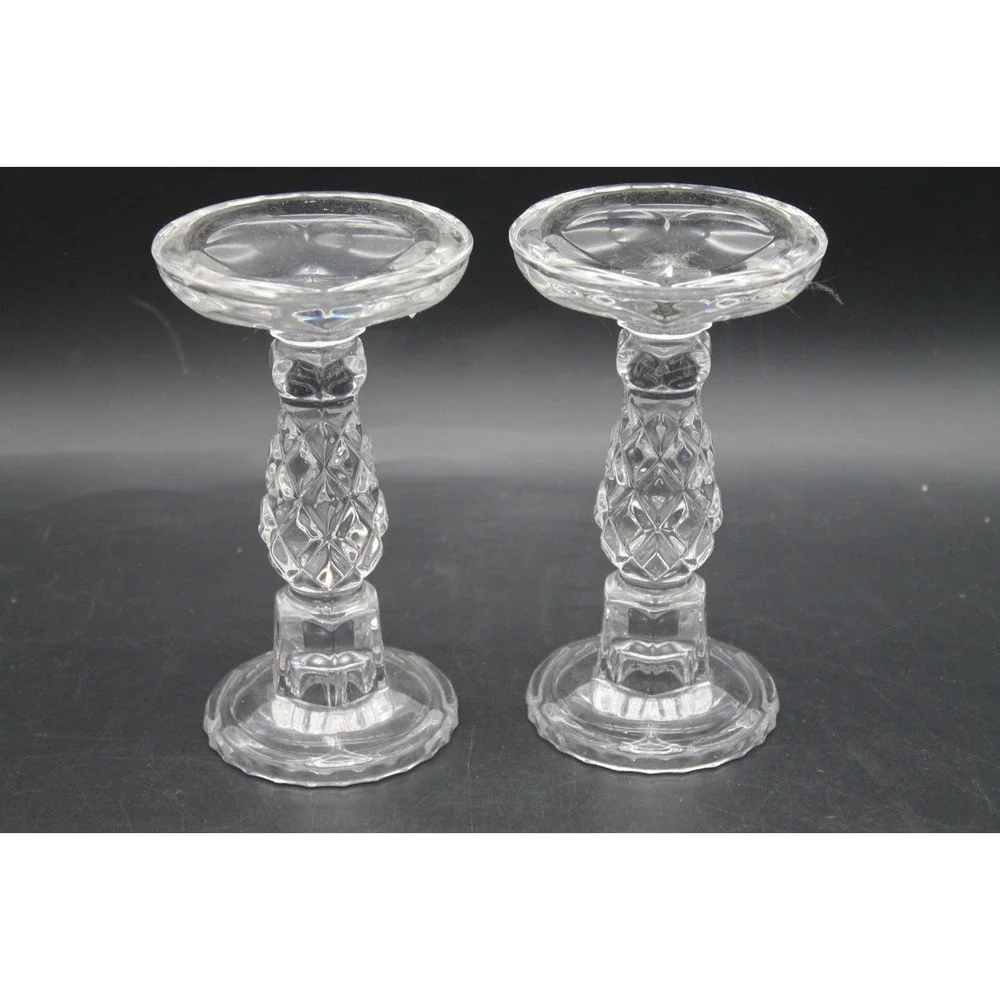 Marquis by Waterford Crystal Candlesticks Set of 2 Pillar Candle Holders w Box
